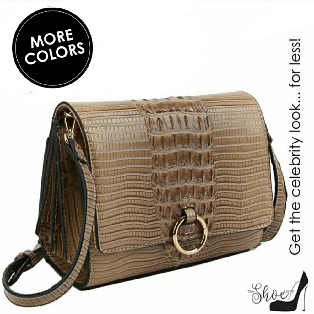 Croc Embossed Sunset Crossbody Bag